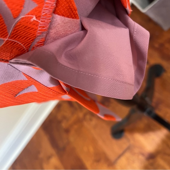 Ann Taylor Curvy Fan Leaf Orange Mauve Skirt 0P - Picture 9 of 10